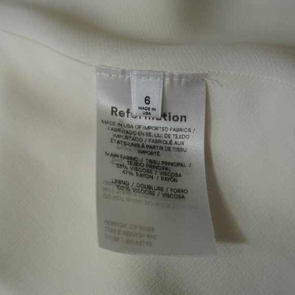 NEW Reformation Lecce Dress/Gown Ivory isze 6 #1092 - Picture 8 of 9